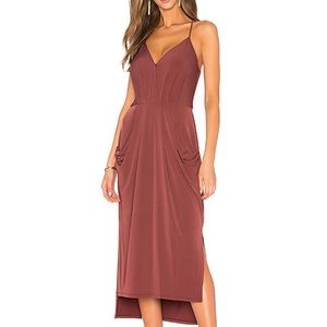BCBGeneration slit midi dress in mahogany